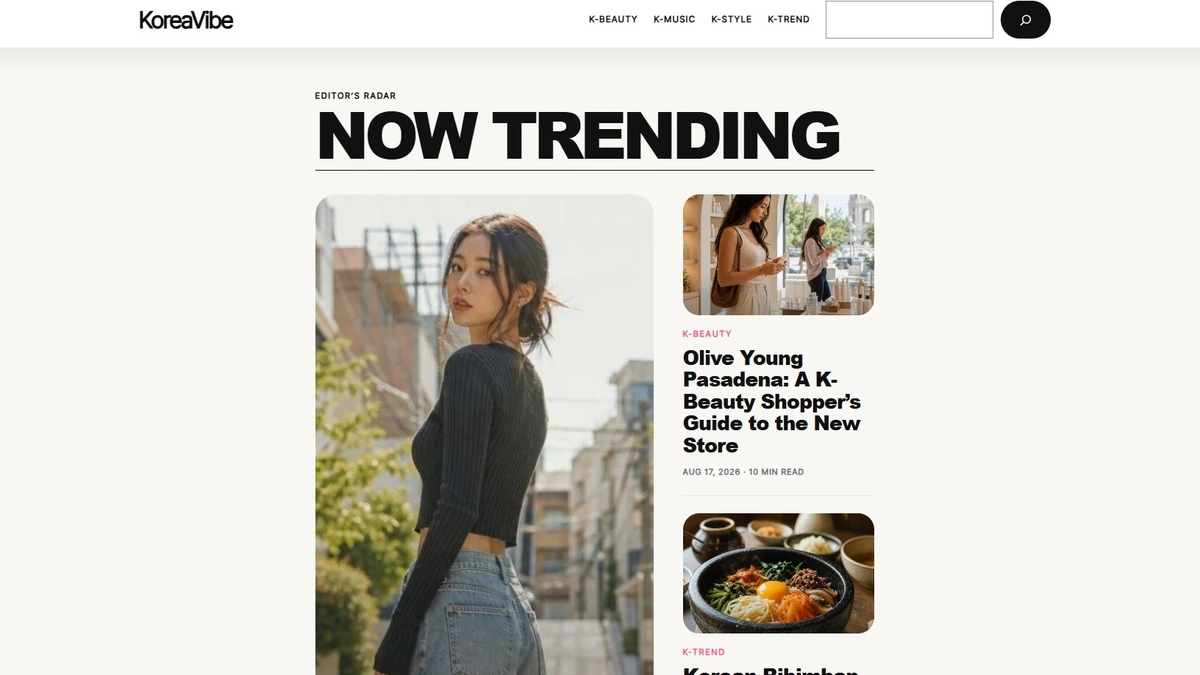 KoreaVibe homepage preview